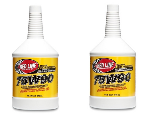 Two pack (2 quarts) Red Line Oil 75W90 GL-5 GEAR OIL Made in USA 57904
